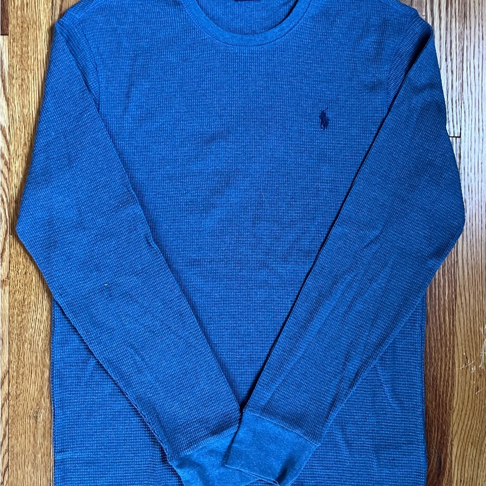 Ralph Lauren Men’s Dark Blue Waffle-Knit T-Shirt
